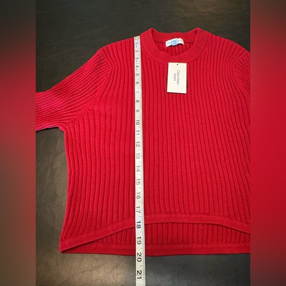 Calvin Klein Cherry Knit Ribbed Sweater size L NWT - Picture 13 of 13